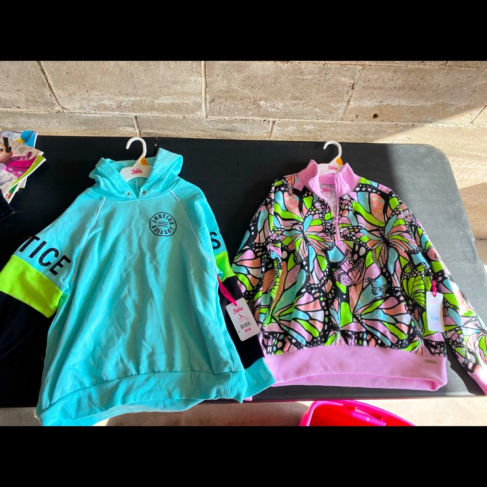Justice Sweater Girls size L 12/14 Both Brand New